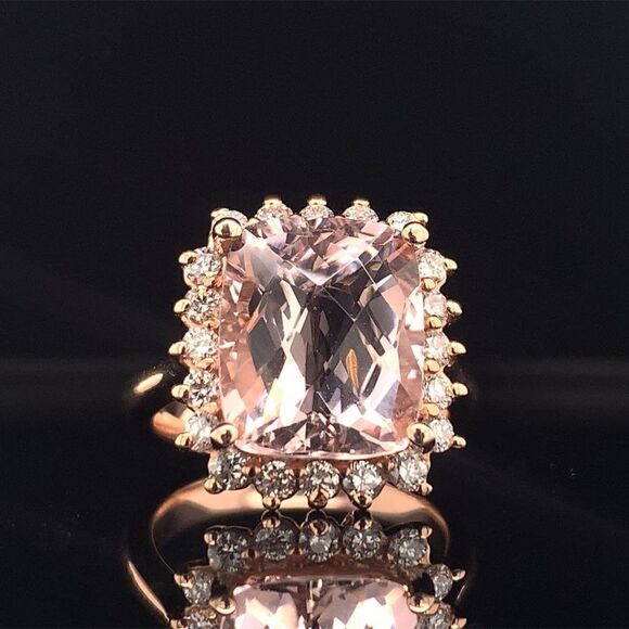 Tourmaline Rubellite Diamond Ring 14 kt 7.45 tcw Certified $5,950 013308 - Picture 2 of 12